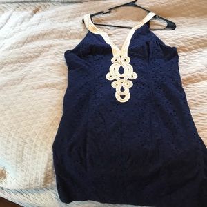 Lily Pulitzer Navy and Gold DRess